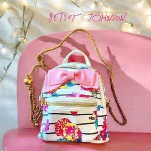 BETSEY JOHNSON Mini Floral Crossbody Bag with Adjustable Strap GARDEN GIRL!